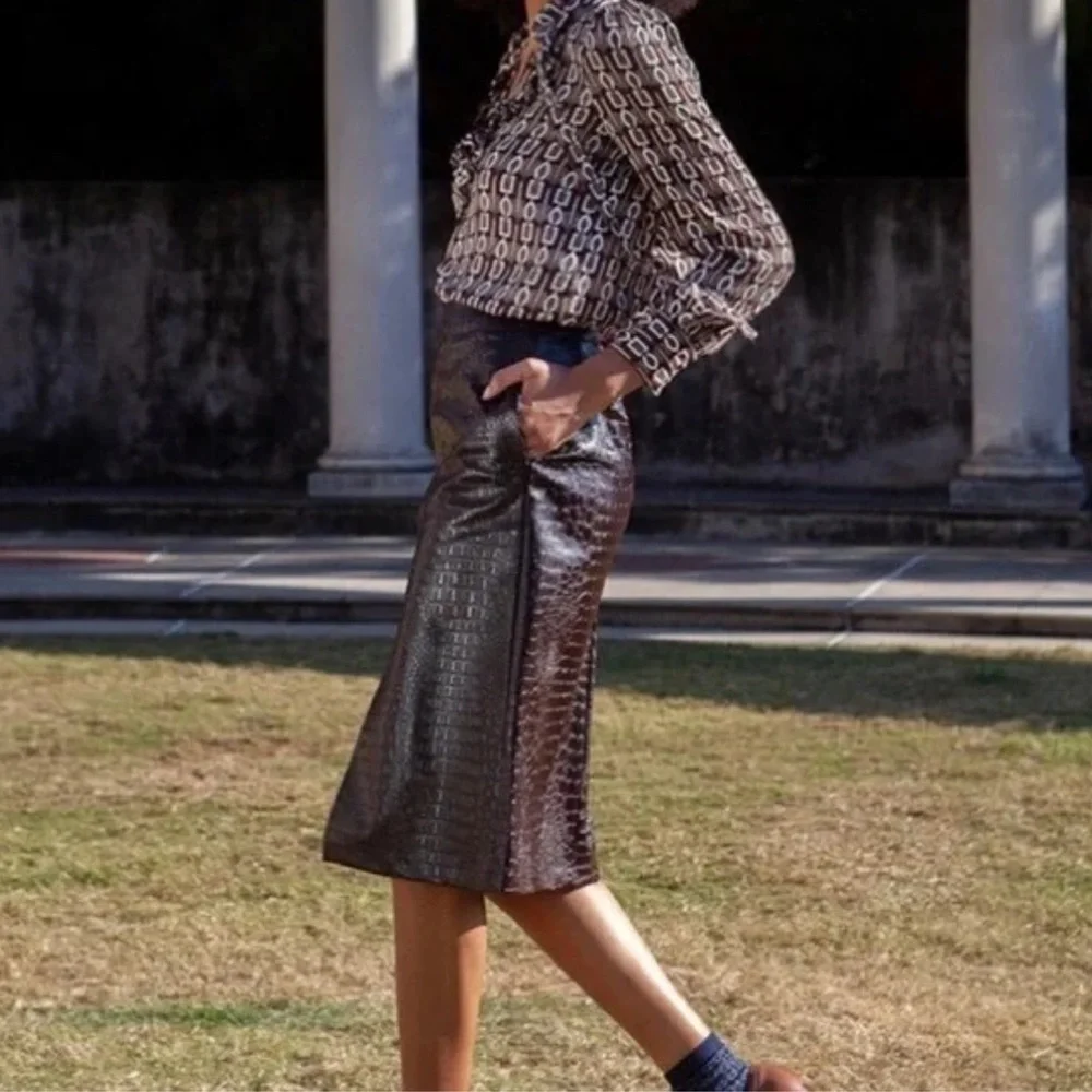 Rachel Comey Target Faux Leather Midi Skirt - Picture 16 of 16